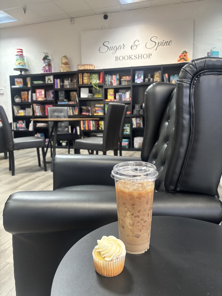 Sugar & Spine bookshop inside Bake Me Happy in Madison NC